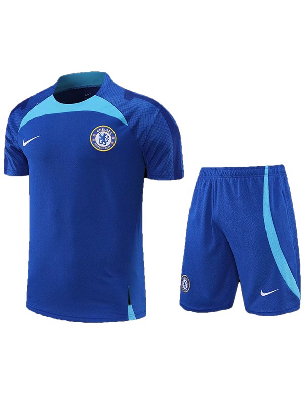 Chelsea maglia da calcio da uomo uniforme da allenamento maglia da calcio manica corta tuta sportiva blu royal t-shirt 2022-2023